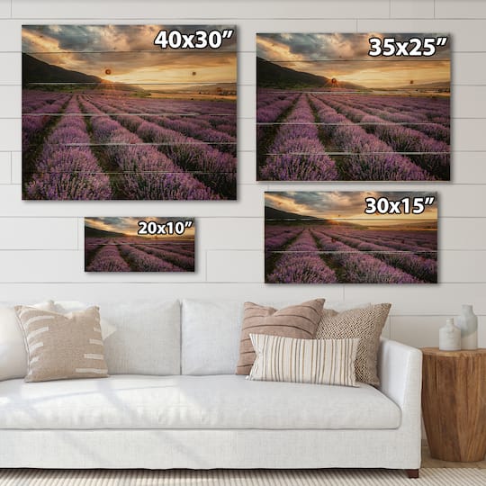 Designart - Sunrise & Dramatic Clouds Over Lavender Field VI